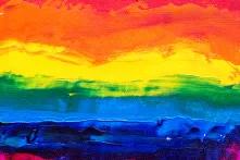 rainbow colors on canvas